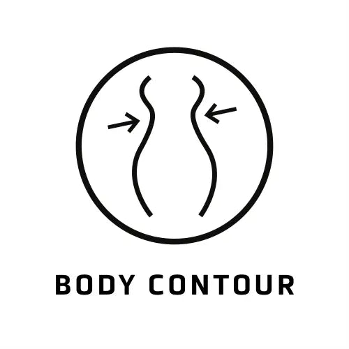 VARO Body Contour activewear technology with targeted body contouring, sculpting and supportive compression for a flattering, smooth fit across women’s leggings, compression bottoms, shorts, sports bras, performance tops and workout sets for yoga, Pilates, padel, tennis, running, training and gym workouts.