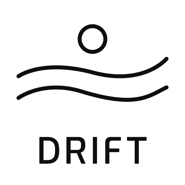 VARO WORLD ICON. Black 'DRIFT' logo with a minimalist design on a white background