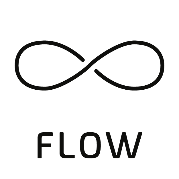 VARO WORLD ICON. Infinite symbol with 'FLOW' text on a white background